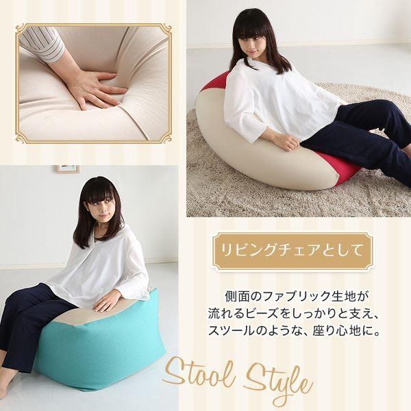 キューブ型 ビーズクッション 〔ライトカラー Lサイズ イエロー〕 幅約69.5cmの画像