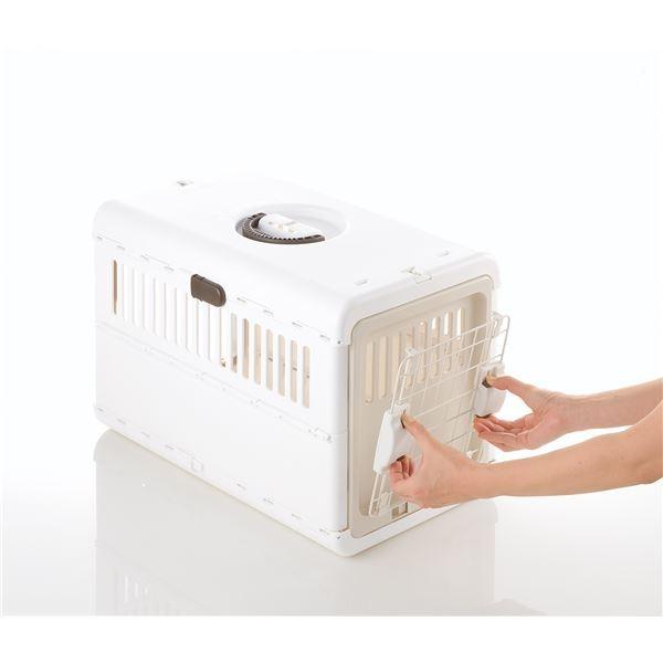 キャンピングキャリー折りたたみ M アイボリー〔ペット用品〕_2