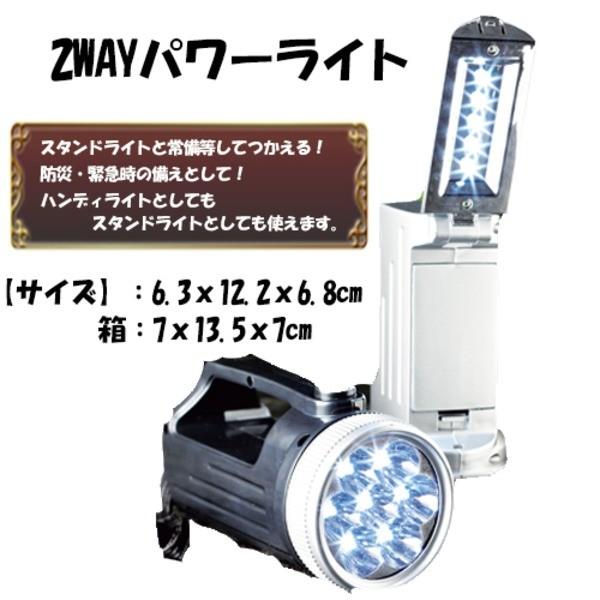 2WAYパワーライト/防災グッズ 〔100個セット〕 ブラック/シルバー各50個 〔アウトドア レジャー 緊急時 DIY 災害時〕_1