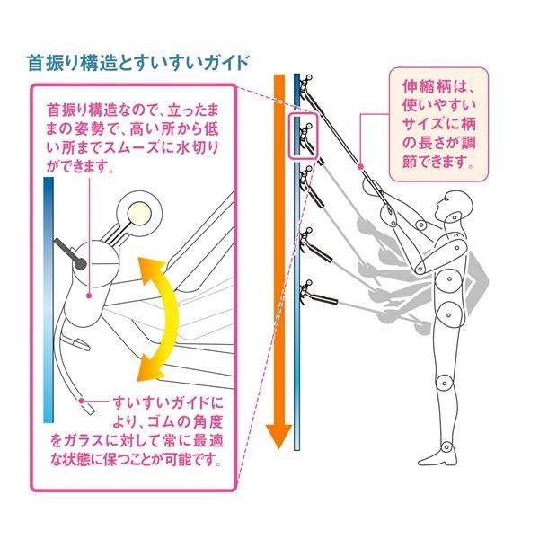 〔まとめ〕 EFフレックスワイパー 水切りワイパー 伸縮 36cm スポンジ付き 家庭用×3セット 掃除用品 清掃用品 生活雑貨の画像