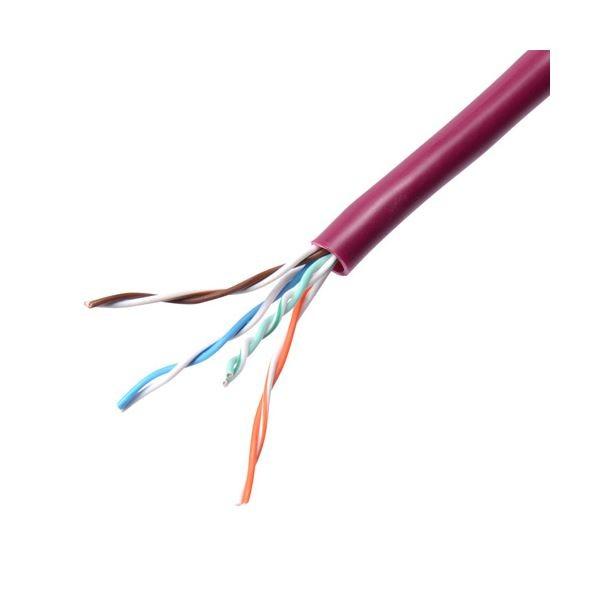 (まとめ）サンワサプライカテゴリ5eUTP単線ケーブルのみ レッド 100m KB-T5-CB100RN 1本〔×3セット〕
