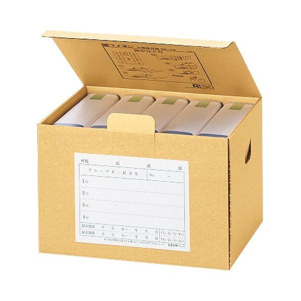 (まとめ）ライオン事務器 文書保存箱 A4・B4用内寸W388×D282×H314mm OL-11 1セット（10個）〔×3セット〕