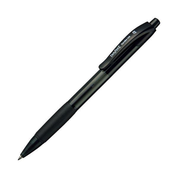 (まとめ) TANOSEE ノック式油性ボールペン（なめらかインク） 0.7mm 黒 1セット（50本） 〔×5セット〕