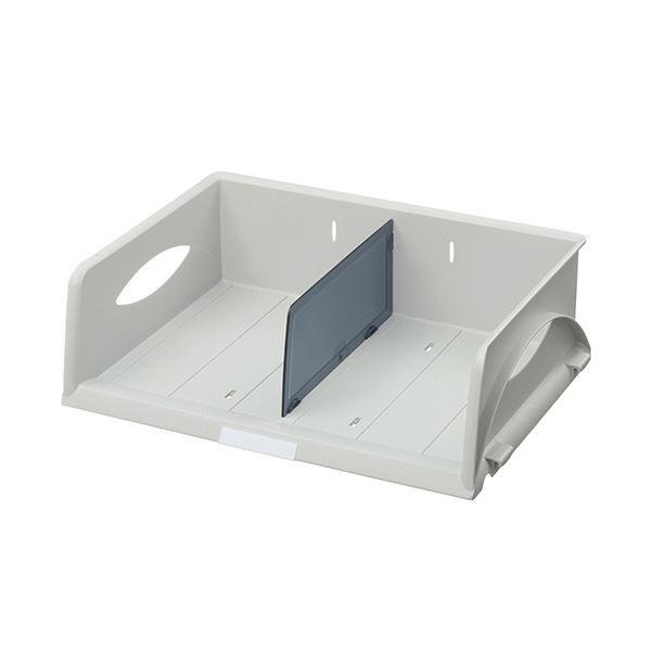 (まとめ) ライツ ソートトレー A4ヨコ グレー5230-00-85 1個 〔×5セット〕