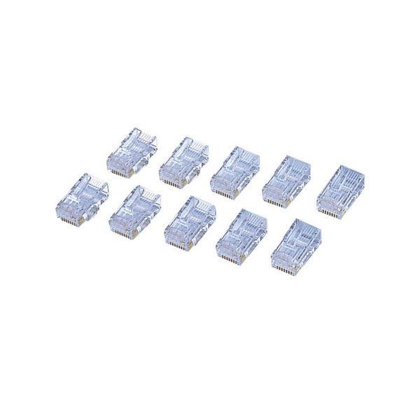 (まとめ) エレコム カテゴリー6対応 RJ45コネクタ 単線・より線対応 LD-6RJ45T10 1セット（10個） 〔×10セット〕