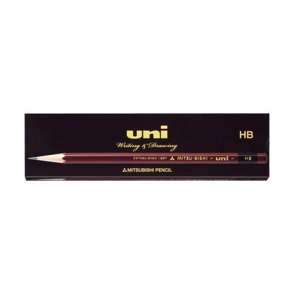 (まとめ) 三菱鉛筆 鉛筆 ユニ紙箱 HB UKHB 1ダース(12本) 〔×10セット〕