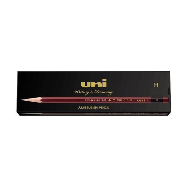 (まとめ) 三菱鉛筆 鉛筆 ユニ紙箱 H UKH 1ダース(12本) 〔×10セット〕