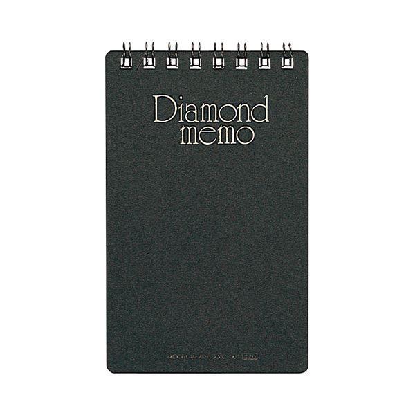 (まとめ) ミドリ ダイヤメモ〔M〕 黒 19002-011 1セット(10冊) 〔×10セット〕