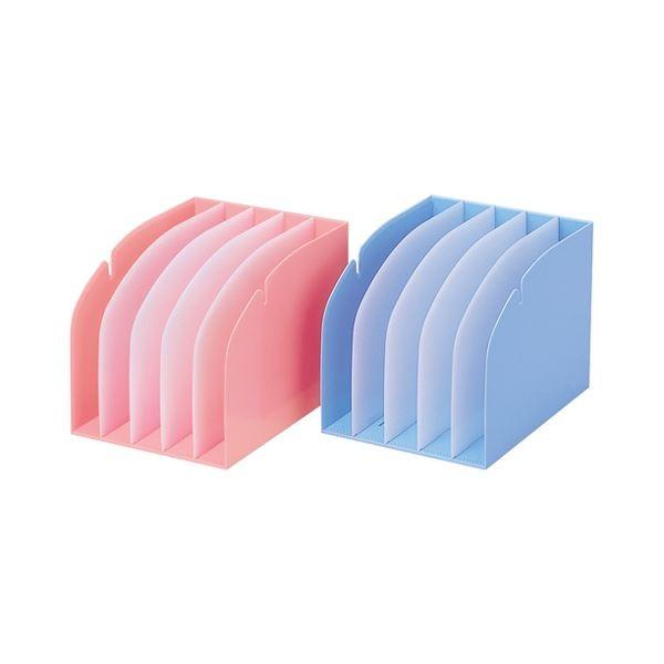 (まとめ) リヒトラブ カルテフォルダースタンド背幅214mm 仕切板4枚付 ピンク HK860-5 1個 〔×10セット〕