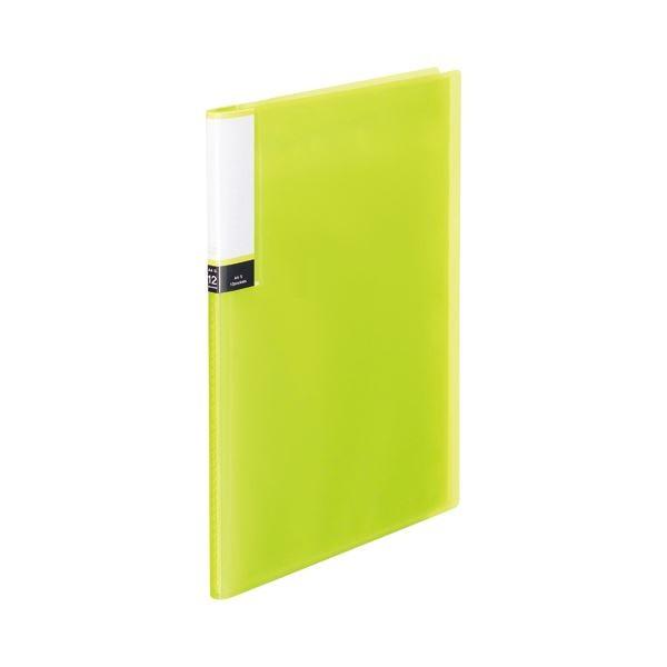 (まとめ) TANOSEE クリアブック（透明表紙） A4タテ 12ポケット 背幅8mm グリーン 1セット（10冊） 〔×10セット〕