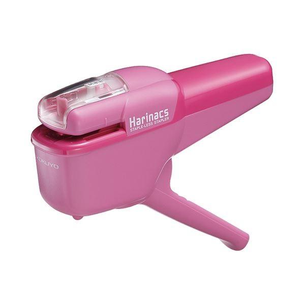 (まとめ) コクヨ 針なしステープラー（ハリナックス） ハンディタイプ 10枚とじ ピンク SLN-MSH110P 1個 〔×10セット〕