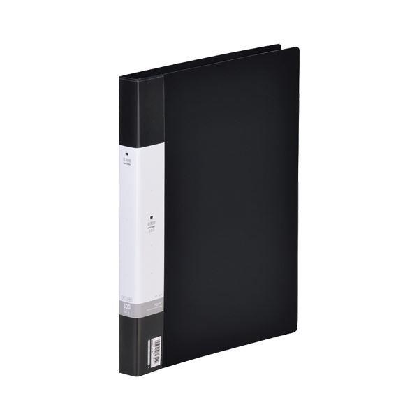 (まとめ) リヒトラブ リクエスト名刺帳(ポケット交換タイプ) A4タテ 30穴 300カード ヨコ入れ 黒 G8801-24 1冊 〔×10セット〕