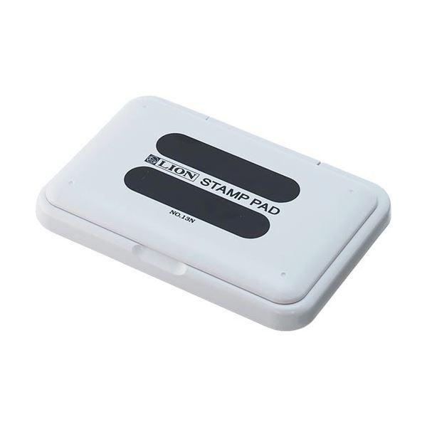 (まとめ) ライオン事務器 スタンプ台 水性染料54×93mm 黒 No.13N 1個 〔×10セット〕