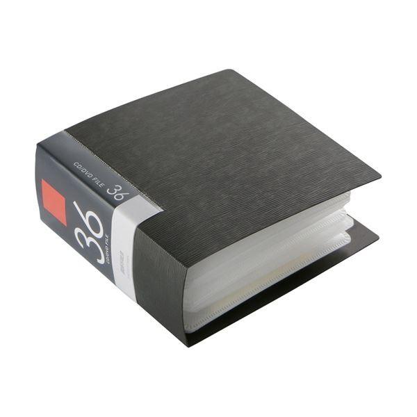 (まとめ) バッファローCD＆DVDファイルケース ブックタイプ 36枚収納 ブラック BSCD01F36BK 1個 〔×30セット〕