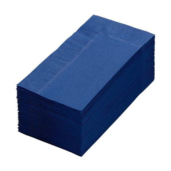 (まとめ) カラーナプキン 2PLY 8つ折 ネイビーブルー 2PLU-28C-N 1パック(50枚) 〔×30セット〕