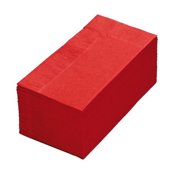 (まとめ) カラーナプキン 2PLY 8つ折 イタリアレッド 2PLU-28C-R 1パック(50枚) 〔×30セット〕
