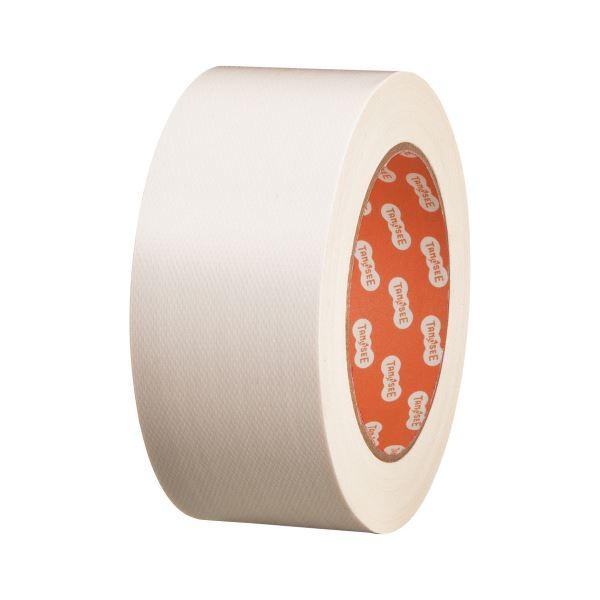 (まとめ) TANOSEE 布テープ（カラー） 50mm×25m 白 1巻 〔×30セット〕