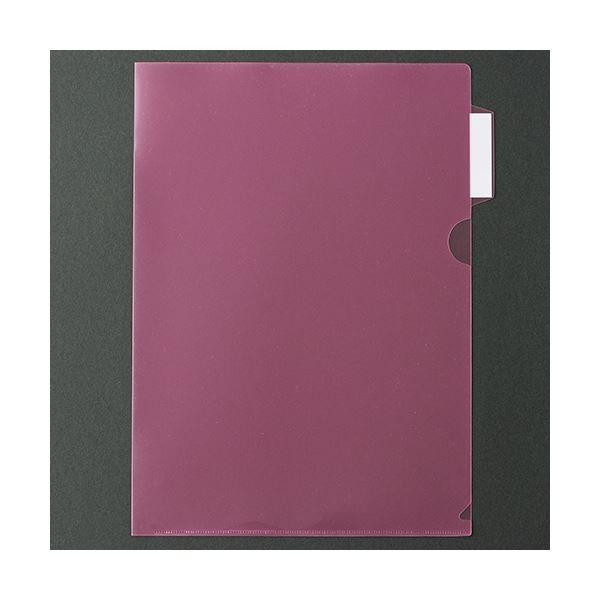 (まとめ) TANOSEEインデックス付カラークリアホルダー A4 レッド 1パック(10枚) 〔×30セット〕の画像