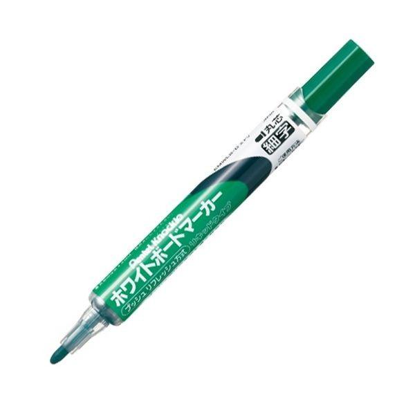 (まとめ) ぺんてる ホワイトボードマーカー ノックル 細字丸芯 緑 EMWLS-D 1本 〔×50セット〕