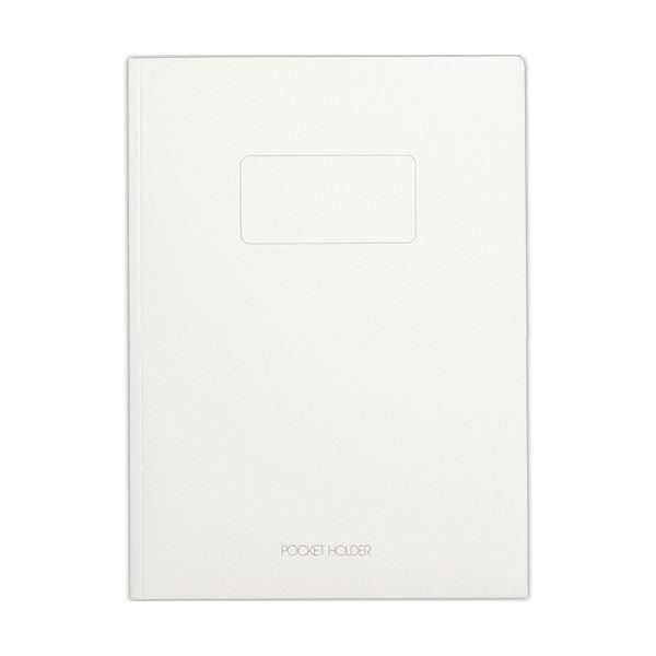 (まとめ) ライオン事務器 ポケットホルダー両面ポケット A4(見開きA3) オフホワイト No.54N 1冊 〔×50セット〕