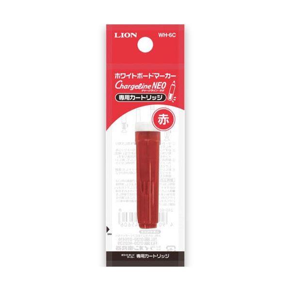 (まとめ) ライオン事務器ホワイトボードマーカー（チャージライン・ネオ） 専用カートリッジ 赤 WH-61C 1本 〔×100セット〕