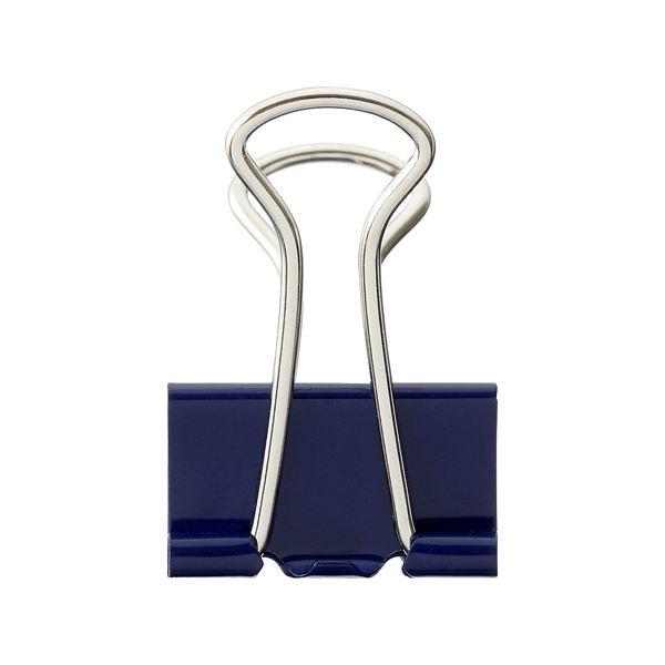 (まとめ) TANOSEE ダブルクリップ 小 口幅19mm ブルー 1箱（10個） 〔×100セット〕