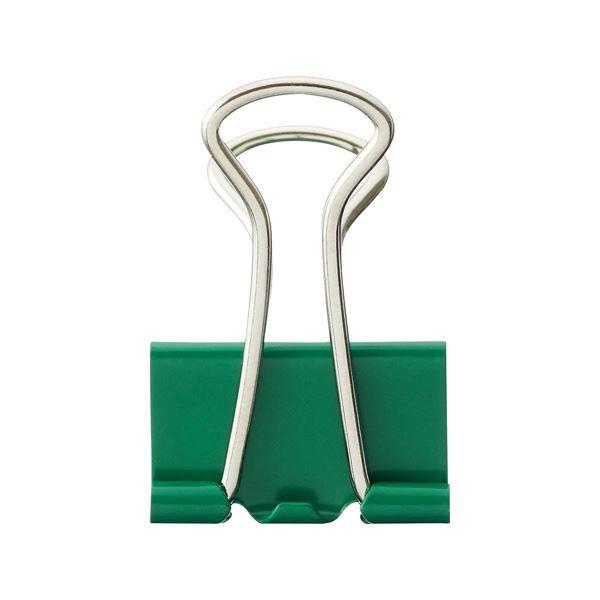 (まとめ) TANOSEE ダブルクリップ 小 口幅19mm グリーン 1箱（10個） 〔×100セット〕