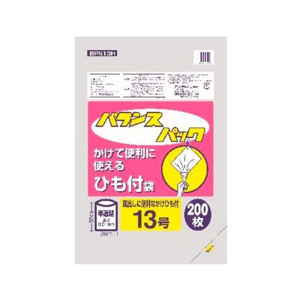 (まとめ) ポリ袋/吊りひも付標準尺度袋 〔半澄み切った 13号〕 200枚入 御厨子所装置 『平衡にする容器に並べる』 〔×60個仕掛ける〕 キッチン、日用品、文具-掃除用具