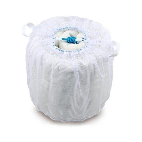 (まとめ) 大型 洗濯ネット/洗濯用品 〔寝具用〕 直径45×高さ40cm 巾着タイプ 〔×80個セット〕