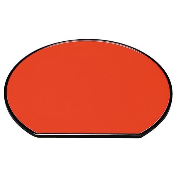 尺2 浅渕半月盆/トレー 〔朱塗 木〕 368×331×11mm 木製 日本製 〔和食 レストラン 居酒屋 店舗 お店〕〔代引不可〕