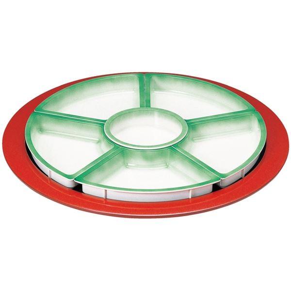 尺7 回転盛皿/和食器 〔グリーンぼかし仕切付 A M〕 直径525×80mm 日本製 〔和食 レストラン 居酒屋 店舗 お店〕〔代引不可〕