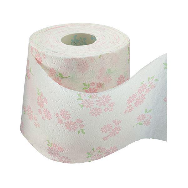 大王製紙 エリエールトイレットティシュー フラワープリント コンパクト ダブル 芯あり 37.5m 1セット（64ロール：8ロール×8パック）の画像