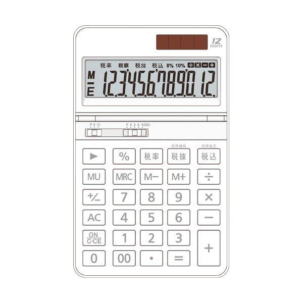 【超お買い得！】 12桁卓上タイプ 中型電卓 （まとめ）AURORA ホワイト 1セット（3台）〔×2セット〕 DT700TXW 電卓