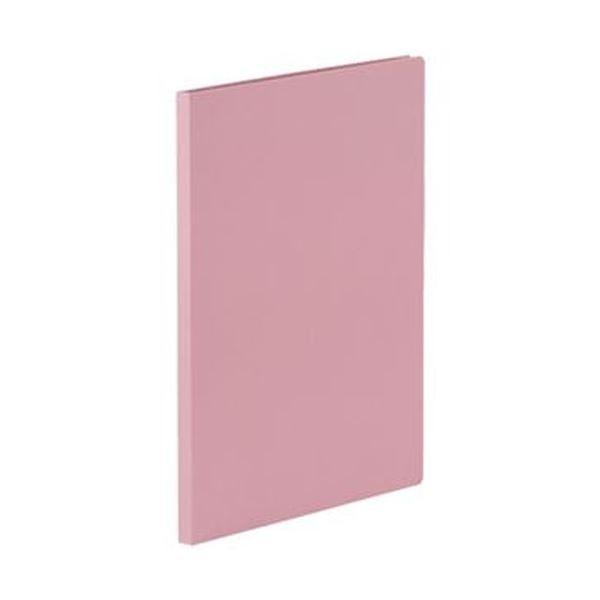 （まとめ）TANOSEE 貼り表紙クリアファイルA4タテ 10ポケット コリンスピンク 1冊〔×50セット〕