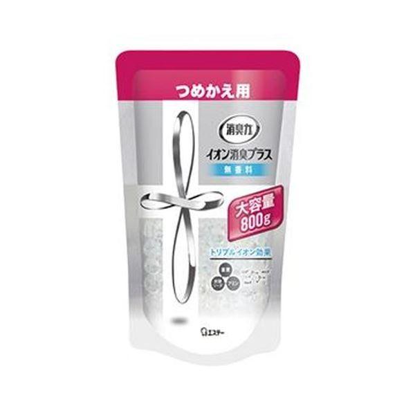 （まとめ）エステー 消臭力 クリアビーズイオン消臭プラス 無香料 大容量つめかえ 800g 1個〔×20セット〕