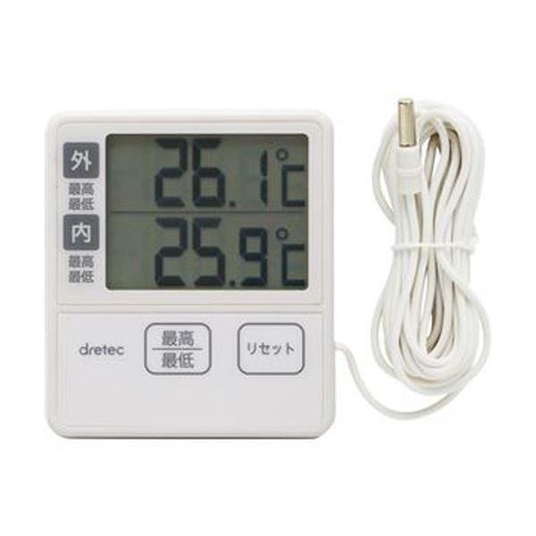 （まとめ）ドリテック 室内室外温度計 アイボリーO-285IV 1個〔×10セット〕