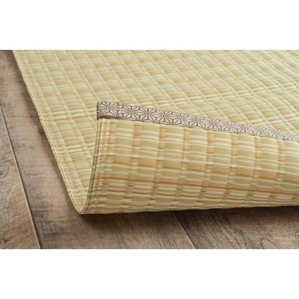 い草風 ラグマット/絨毯 〔ブラウン 本間6畳 約286×382cm〕 洗える 日本製 防ダニ PPカーペット 〔リビング〕_16