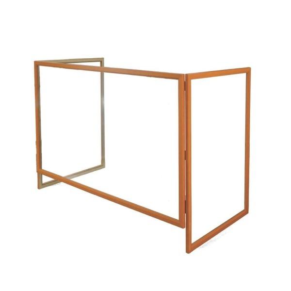 〔飛沫防止〕 コの字型 透明アクリルパーテーション/衝立 〔幅100×奥行50×高さ70cm〕 フレーム付 日本製 〔接客 飲食店 店舗〕〔代引不可〕