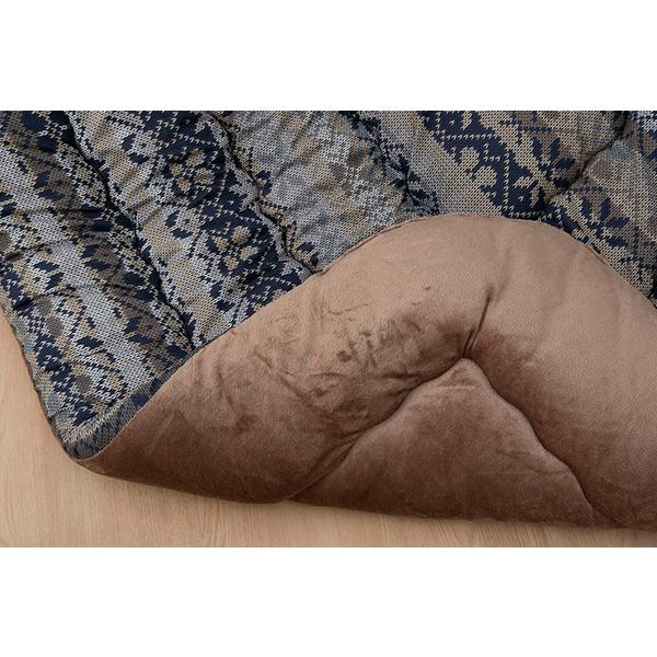 軽量 こたつ布団/こたつ掛け布団 〔オレンジ 約205×285cm 長方形〕 洗える なめらか フランネル 日本製 〔リビング〕の画像