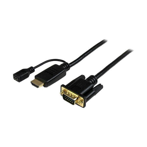 新年の贈り物 3m HDMI-VGAアクティブ変換ケーブルアダプタ StarTech.com 1920×1200/1080p 1本 HDMI（オス）-アナログRGBHD2VGAMM10 その他PCケーブル、コネクタ