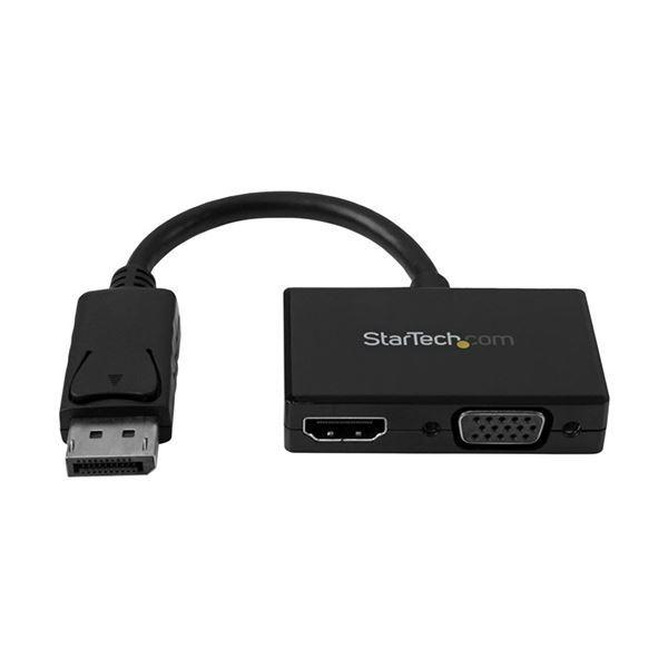 （まとめ）StarTech.com DisplayPort-HDMI/VGA変換アダプタ ツーインワン（2-in-1） トラベルAVアダプタ DP2HDVGA 1個 〔×5セット〕