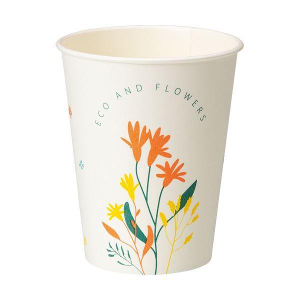 （まとめ）TANOSEE 紙コップ ANDFLOWERS 275ml（9オンス） 1セット（250個：50個×5パック） 〔×5セット〕の画像