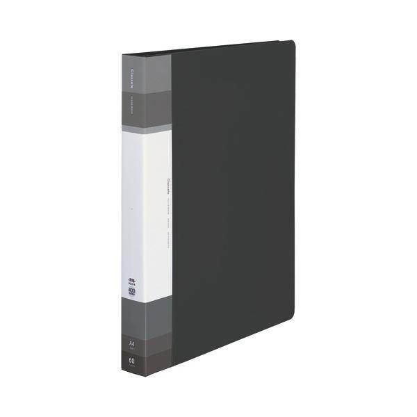 （まとめ）コクヨ クリヤーブック（Glassele） 固定式・背ポケット A4タテ 60ポケット ブラック ラ-GLB60D 1冊 〔×10セット〕