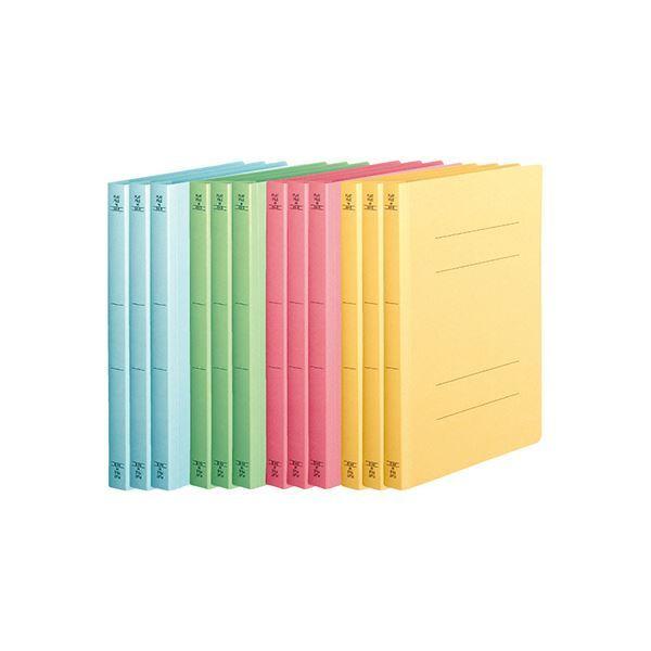 （まとめ）TANOSEE 丈夫なフラットファイル[HD] A4タテ 200枚収容 背幅23mm 4色アソートパック 1パック（12冊：各色3冊） 〔×10セット〕