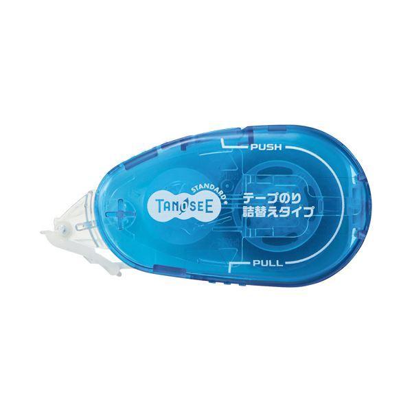 （まとめ）TANOSEE テープのり（リフィル式ドットタイプ） 本体 コンパクト 8.4mm×15m ブルー 1個 〔×50セット〕