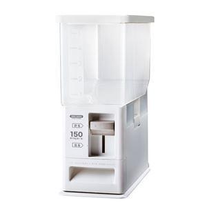 〔12個セット〕 計量米びつ/ライスストッカー 〔6kg型 ホワイト〕 計量単位（約）：1合 プラスチック製 洗える