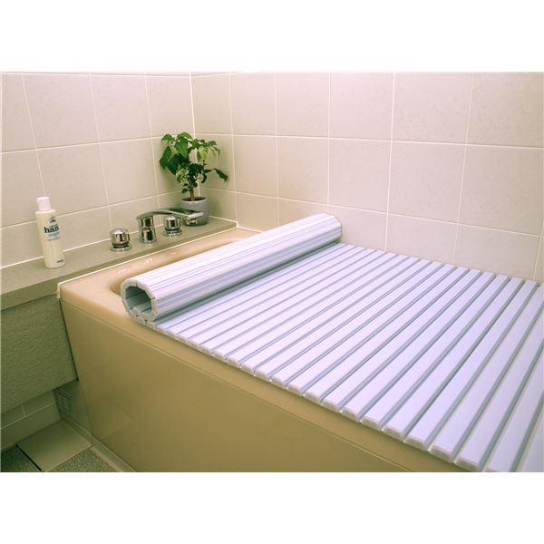 〔6個セット〕 風呂ふた 風呂フタ 80cm×140cm用 ブルー 軽量 シャッター式 巻きフタ SGマーク認定 日本製 浴室 風呂
