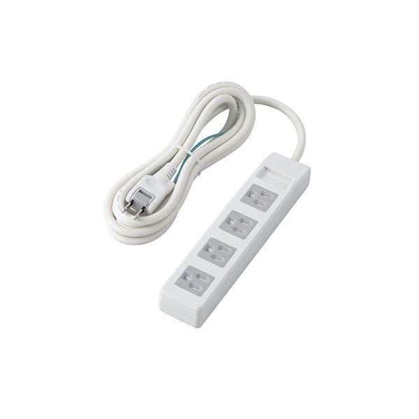 〔5個セット〕 エレコム 3pinタップ/ホコリシャッター付/4個口/2.5m/ホワイト T-T1C-3425WHX5