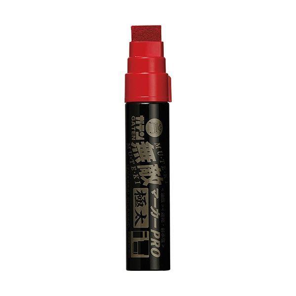 (まとめ) 寺西化学 ガテン無敵マーカーPRO 極太 赤 GMGDP-T2 1本 〔×30セット〕
