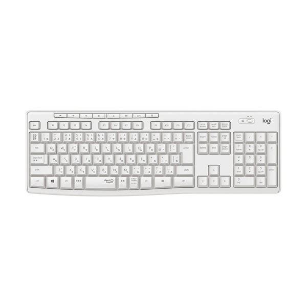 (まとめ) ロジクール サイレント ワイヤレスキーボード K295 オフホワイト K295OW 1台 〔×3セット〕